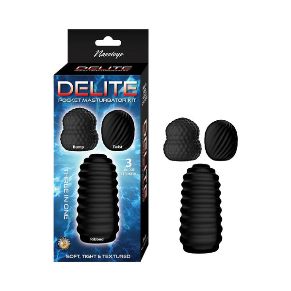 Delite Pocket Masturbator Kit Black - TruLuv Novelties