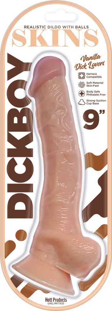 Dick Boy Skins 9" Suction Cup Dildo - Vanilla