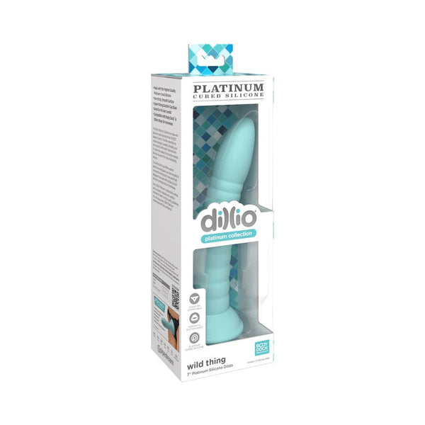 Dillio Platinum Collection Wild Thing 7 in. Silicone Dildo Teal - TruLuv Novelties