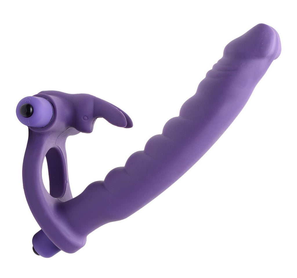 Double Delight Dual Insertion Vibrating Rabbit Cock Ring - TruLuv Novelties