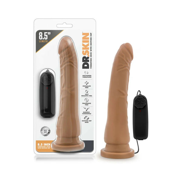 Dr. Skin 8.5 in. Vibrating Realistic Cock with Suction Cup Tan - TruLuv Novelties