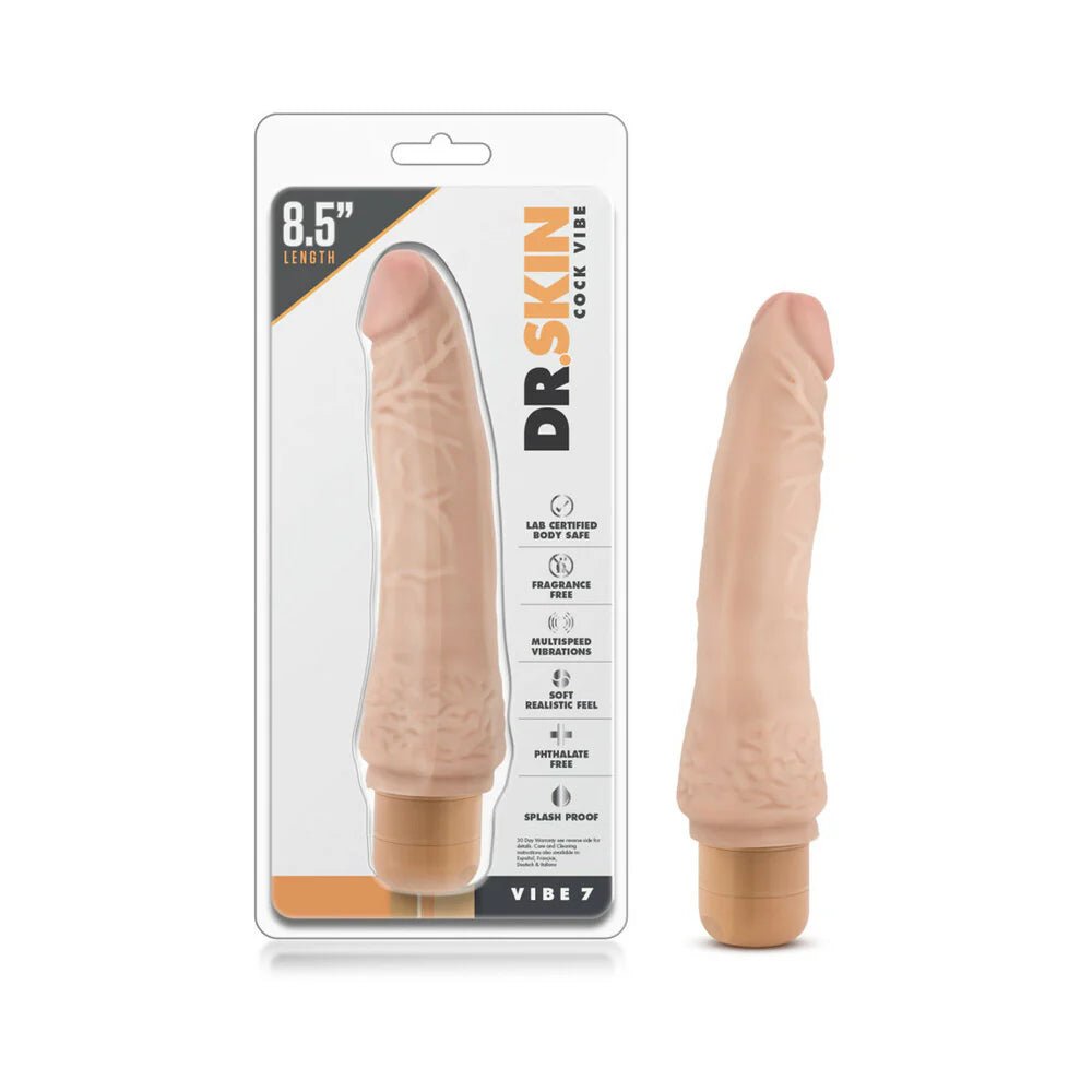 Dr. Skin Cock Vibe 7 Realistic 8.5 in. Vibrating Dildo Beige