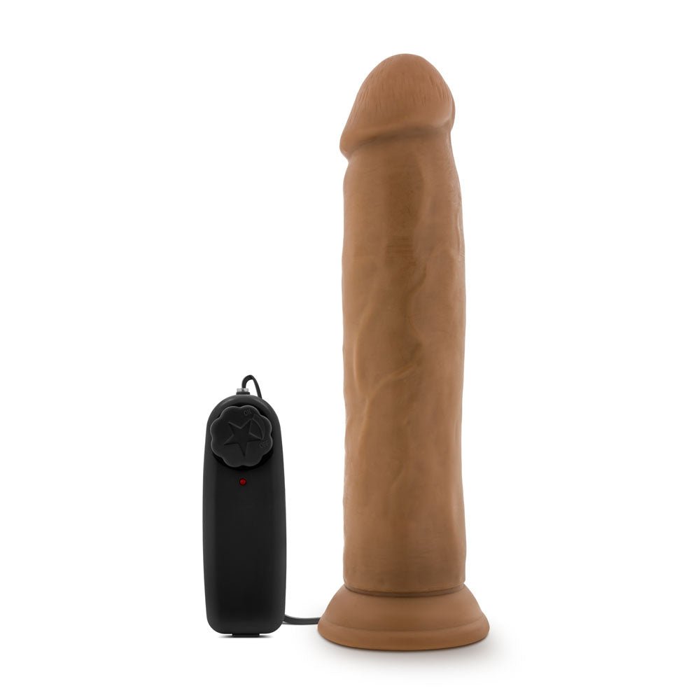 Dr. Skin - Dr. Throb - 9.5 Inch Vibrating Realistic Cock With Suction Cup - Mocha - TruLuv Novelties