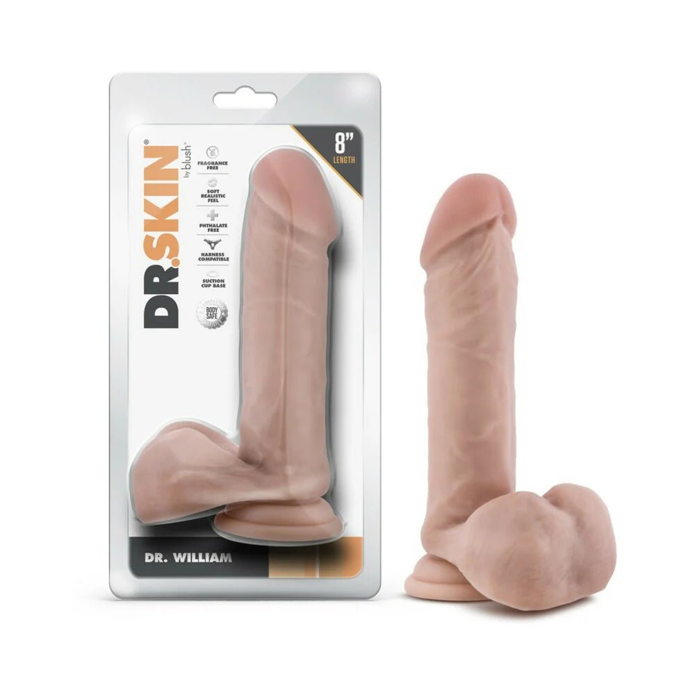 Dr. Skin Dr. William 8 in. Dildo with Balls Beige - TruLuv Novelties