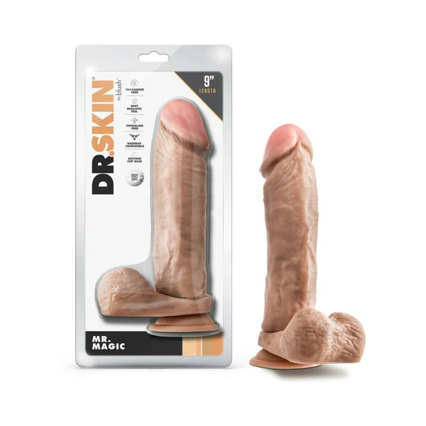 Dr. Skin Mr. Magic Realistic 9 in. Dildo with Balls Beige - TruLuv Novelties