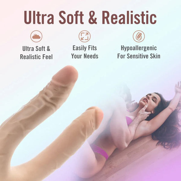 Dr. Skin Plus - 16.5” Posable Double Dong - Beige - TruLuv Novelties