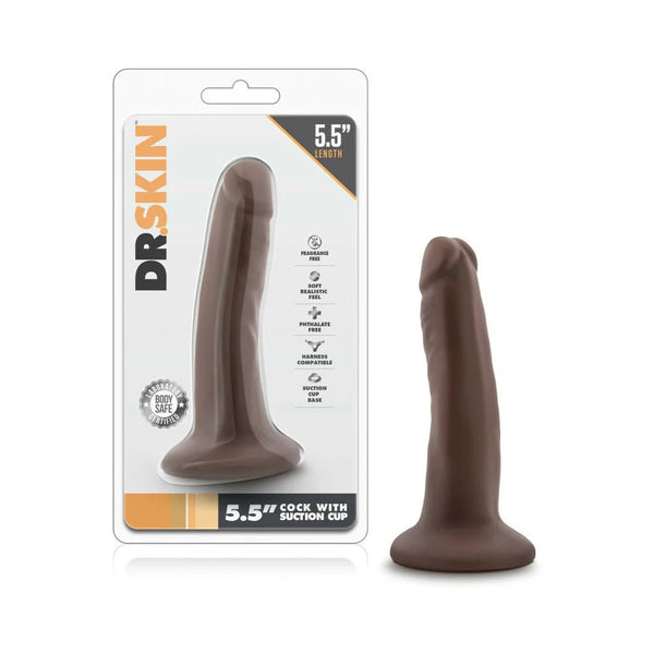 Dr. Skin Realistic 5.5 in. Dildo Brown - TruLuv Novelties