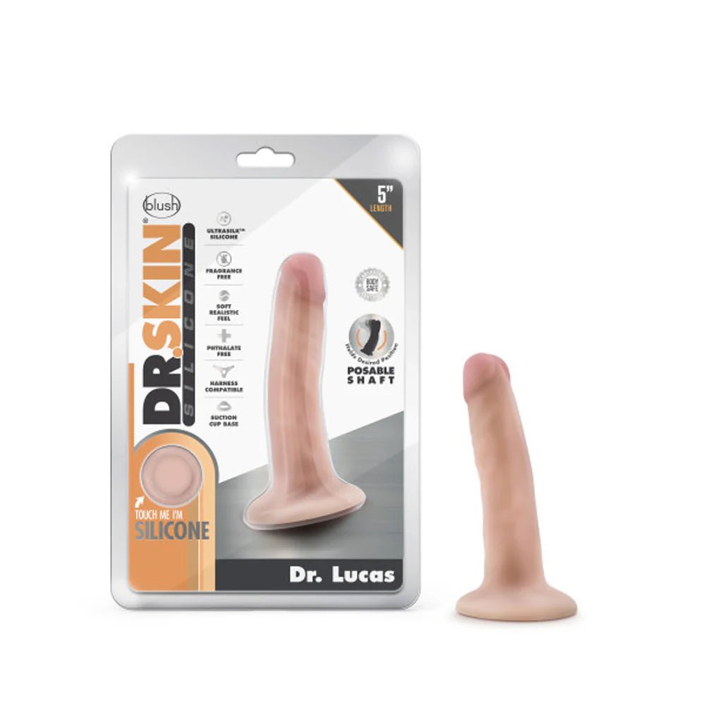 Dr. Skin Silicone Dr. Lucas 5.5 in. Posable Dildo Beige