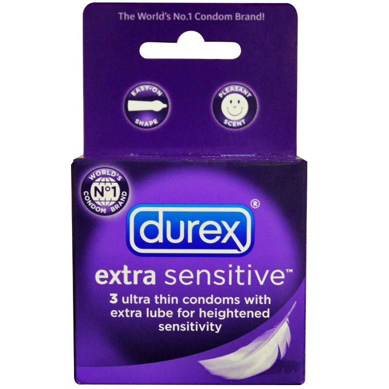 Durex Extra Sensative Lubricated Condoms (3 Pack) - TruLuv Novelties