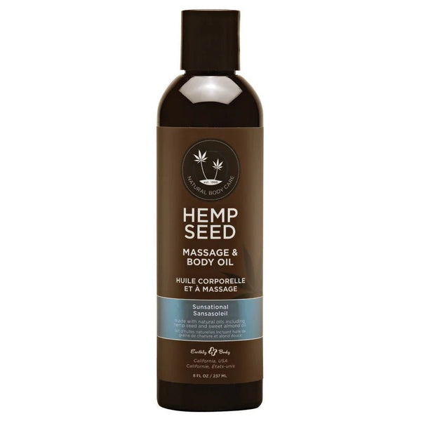 Earthly Body Hemp Massage Oil Sunsational 8 oz. - TruLuv Novelties