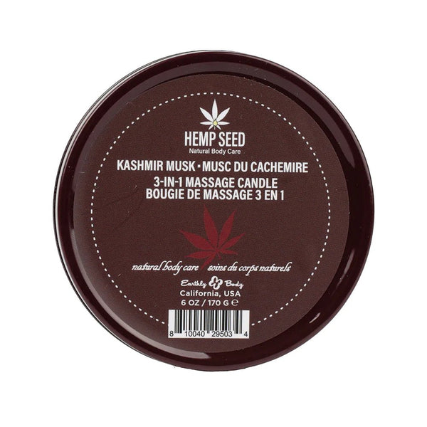 Earthly Body Hemp Seed 3 - in - 1 Massage Candle Kashmir Musk 6 oz. - TruLuv Novelties