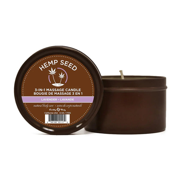 Earthly Body Massage Candle Lavender 6.8oz - TruLuv Novelties