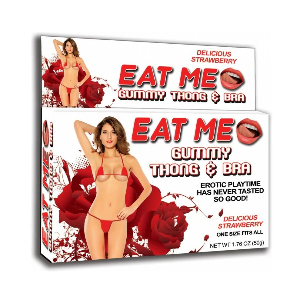 Eat Me Gummy Thong & Bra Strawberry - TruLuv Novelties