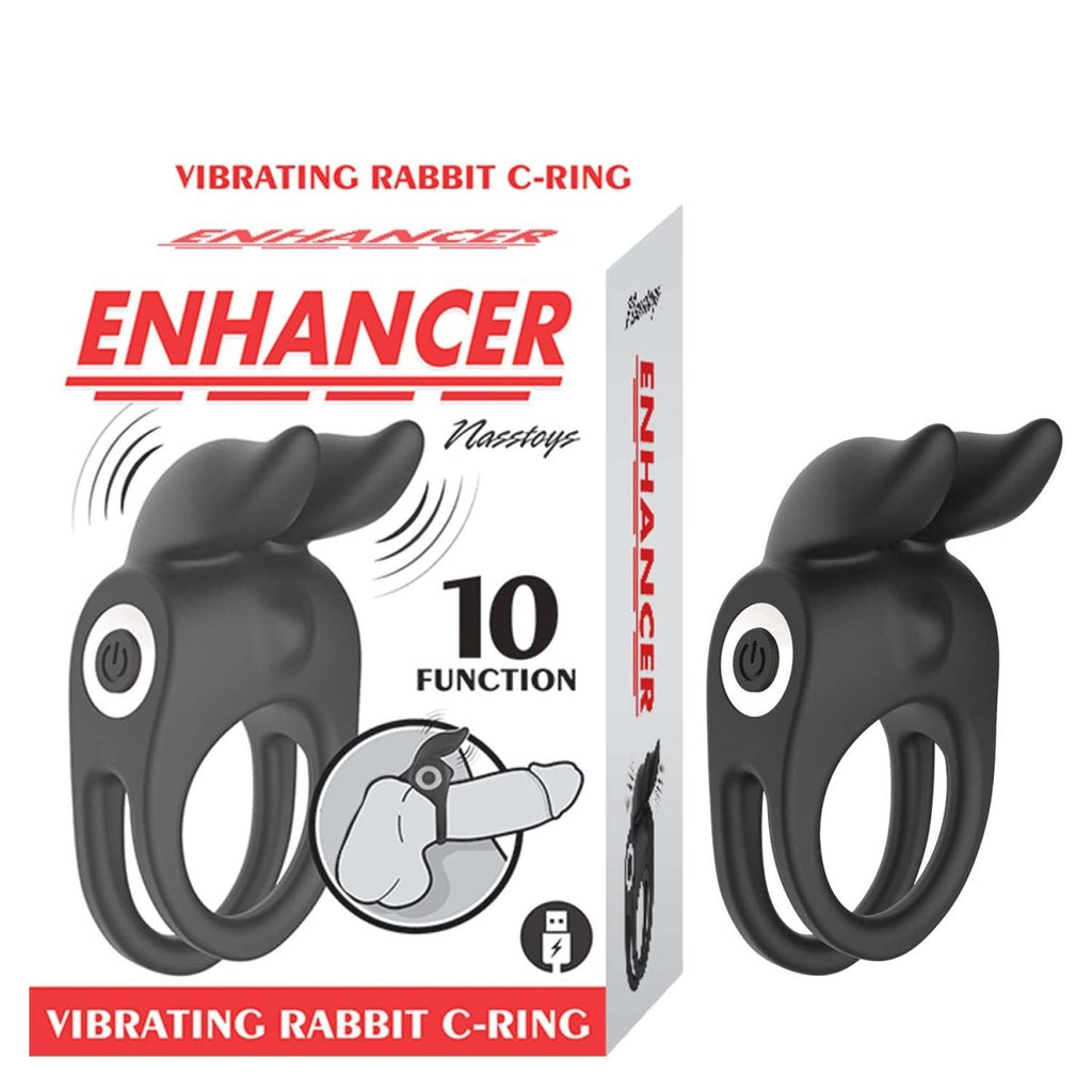 Enhancer Vibrating Rabbit C - Ring - Black - TruLuv Novelties