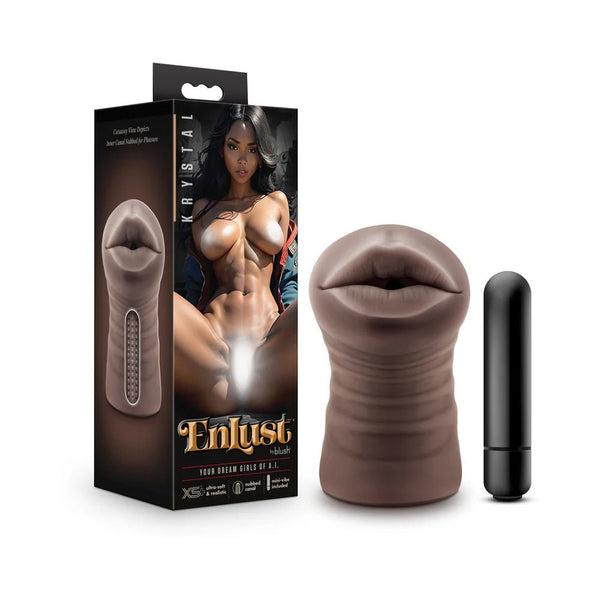 EnLust Krystal Vibrating Stroker Brown - TruLuv Novelties