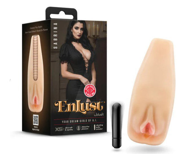 Enlust Sabrina Male Masturbator With Bullet Vibrator - Beige - TruLuv Novelties