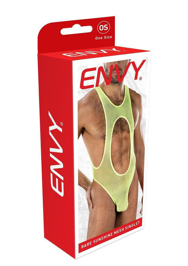 Envy Bare Sunshine Mesh Singlet Os - Yellow - TruLuv Novelties