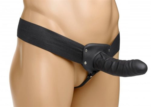 Erection Assist Hollow Strap on - Black - TruLuv Novelties