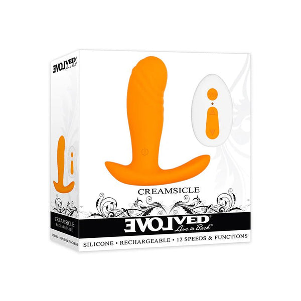 Evolved Creamsicle Rechargeable Remote - Controlled Silicone G - Spot and Prostate Massager Orange - TruLuv Novelties