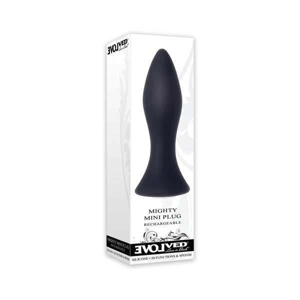 Evolved Mighty Mini Rechargeable Vibrating Silicone Anal Plug Black - TruLuv Novelties