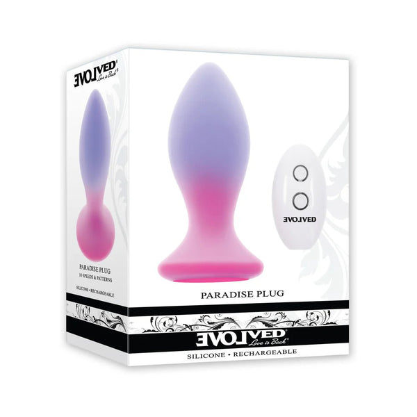 Evolved Paradise Plug Dual Layer Rechargeable Vibrating Anal Plug with Remote Silicone - TruLuv Novelties