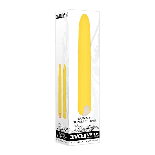 Evolved Sunny Sensations Rechargeable Silicone Sli mline Vibrator Yellow - TruLuv Novelties