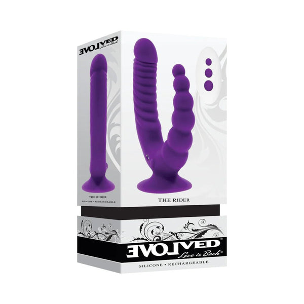 Evolved The Rider Rechargeable Double Vibrator Silicone Purple - TruLuv Novelties