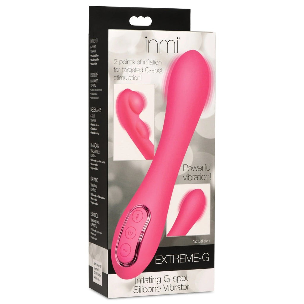 Extreme-G Inflating G-Spot Silicone Vibrator - Pink - TruLuv Novelties