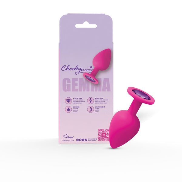 Gemma Purple Gem Pink Silicone Plug - Large