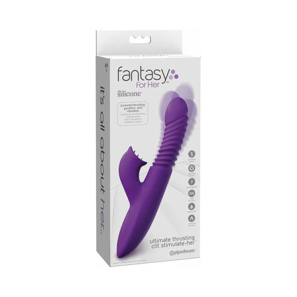 Fantasy For Her Rechargeable Silicone Ultimate Thrusting Clit Stimulate - Her Purple - TruLuv Novelties