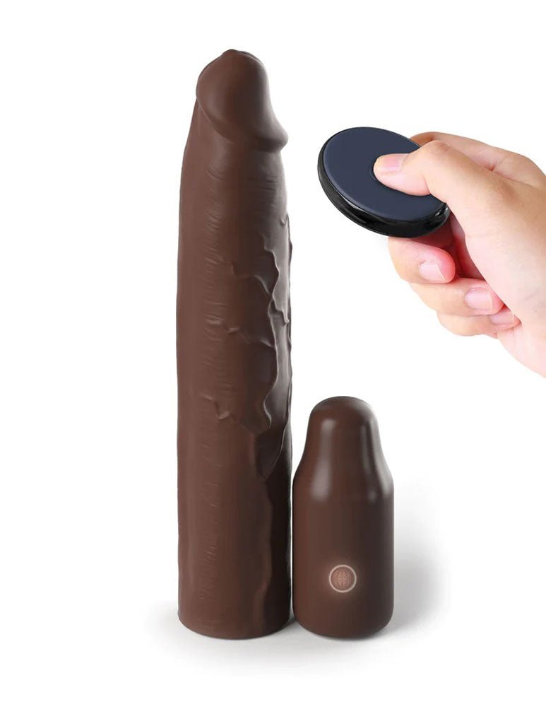 Fantasy X-Tensions Elite 9 Inch Sleeve Vibrating 3 Inch Plug With Remote - TruLuv Novelties