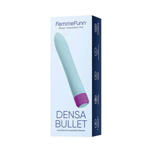 FemmeFunn Densa Bullet Rechargeable Dual Density Silicone Slimline Vibrator Light Blue - TruLuv Novelties