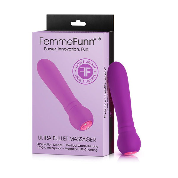 FemmeFunn Ultra Bullet Massager Rechargeable Silicone Vibrator Purple - TruLuv Novelties