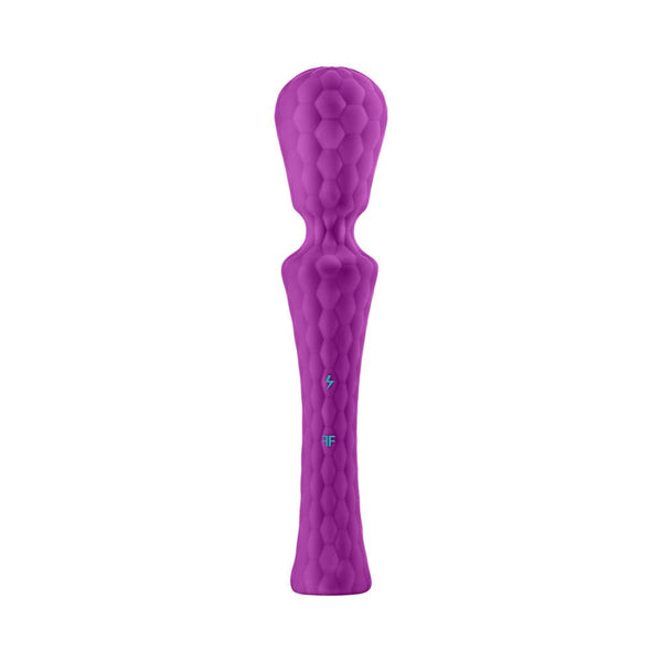 FemmeFunn Ultra Wand XL Rechargeable Flexible Textured Silicone Vibrator Purple - TruLuv Novelties