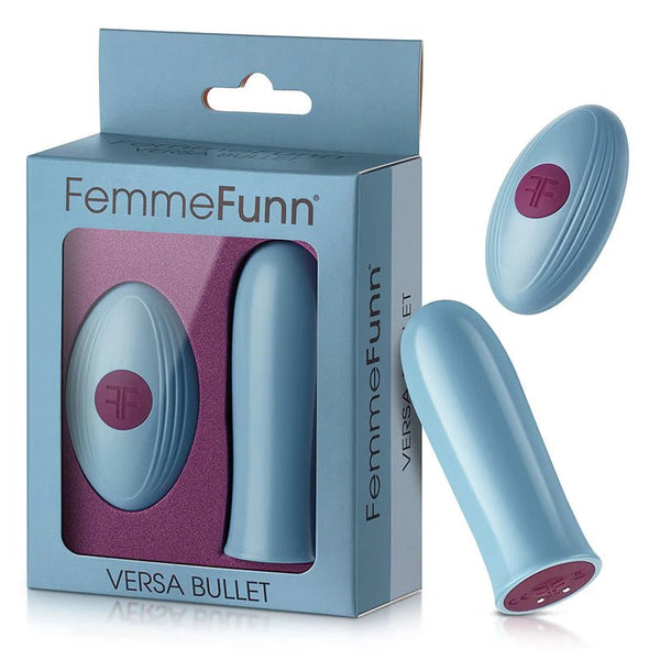 FemmeFunn Versa Bullet Rechargeable Remote - Controlled Vibrator Light Blue - TruLuv Novelties