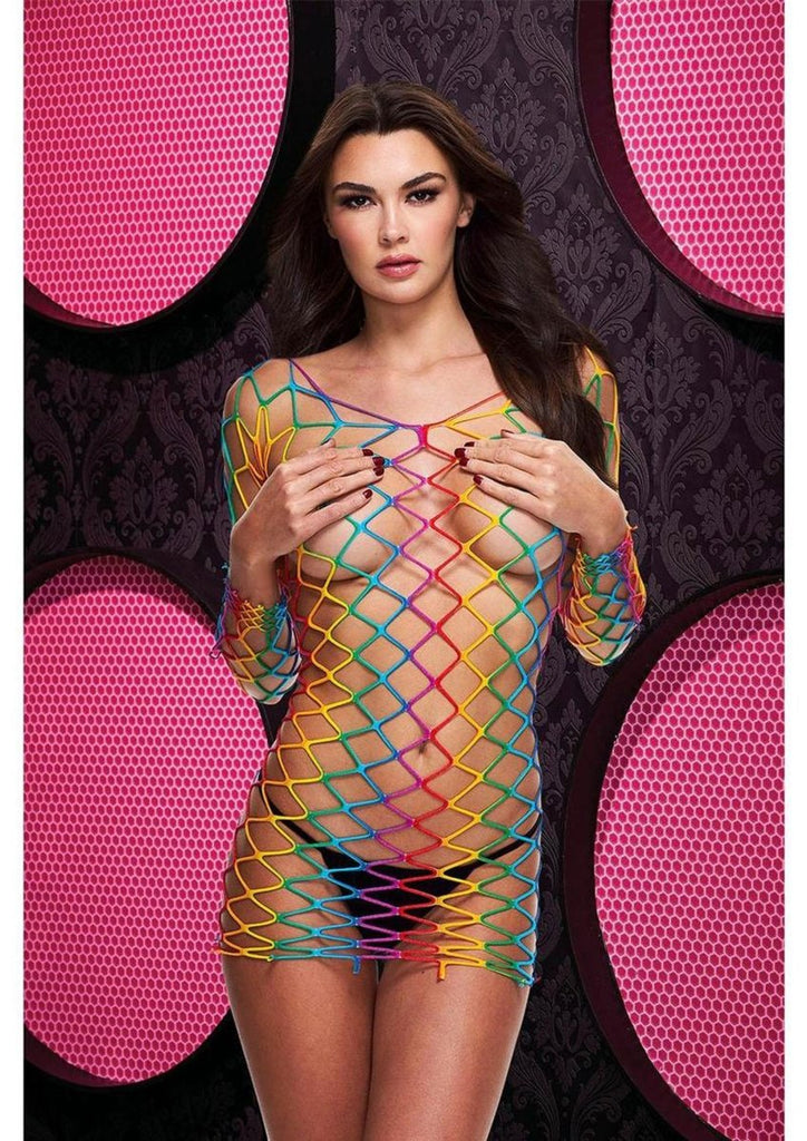 Fencenet Rainbow Mini Dress - One Size - TruLuv Novelties