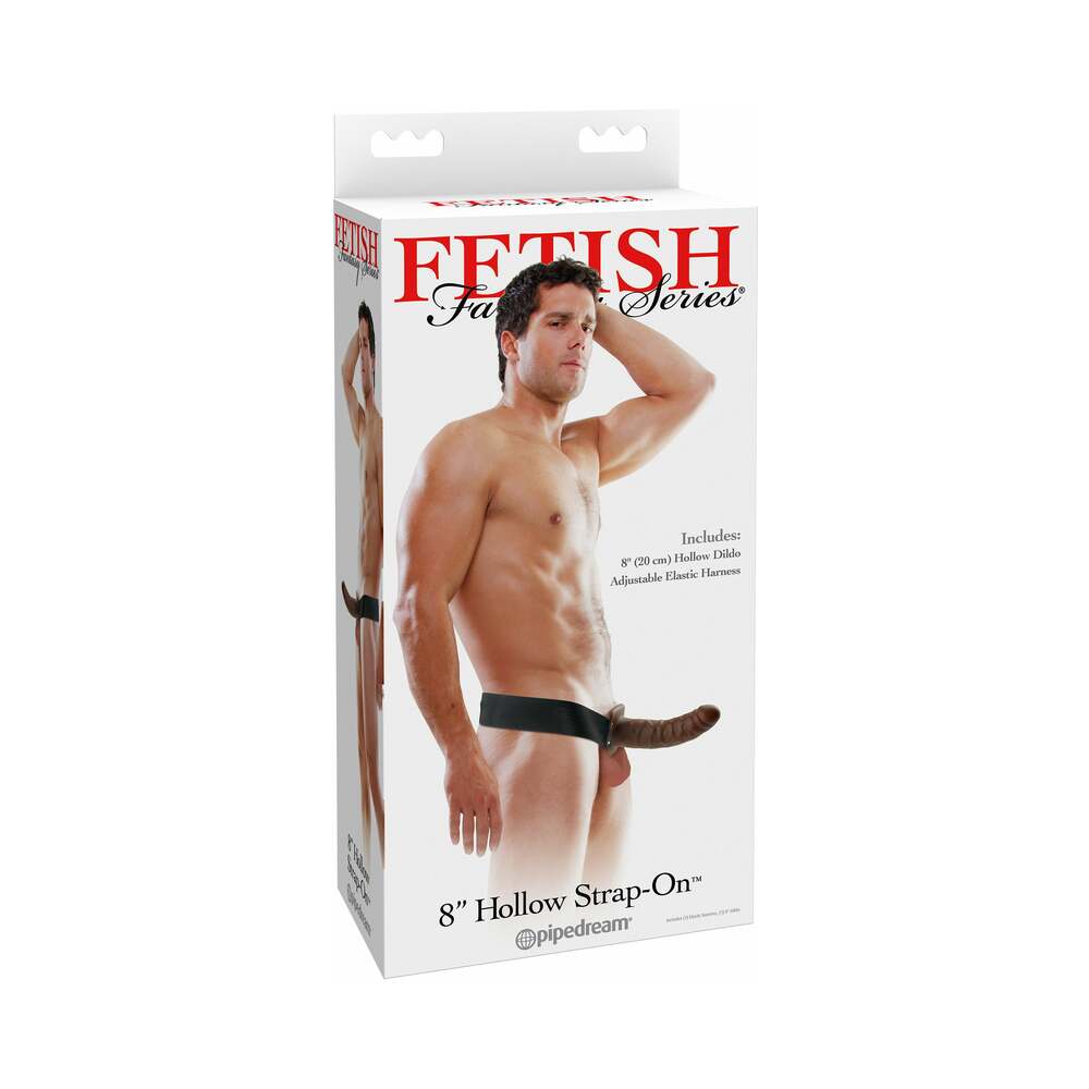 Fetish Fantasy Series 8 in. Hollow Strap - On Brown/Black - TruLuv Novelties