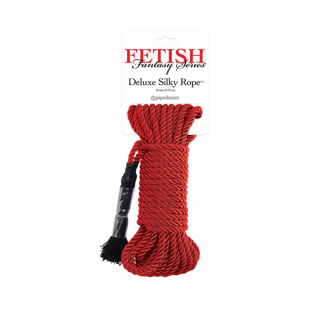 Fetish Fantasy Series Deluxe Silk Rope 9.75 m / 32 ft. Red - TruLuv Novelties