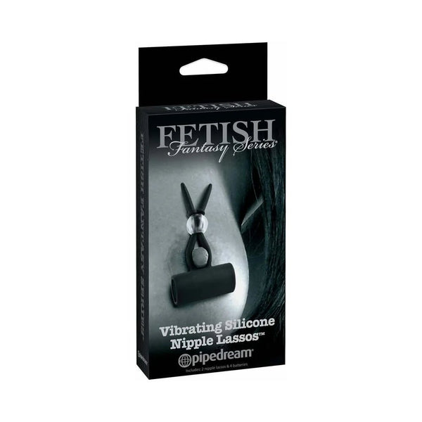 Fetish Fantasy Series Limited Edition Vibrating Silicone Nipple Lassos Black - TruLuv Novelties