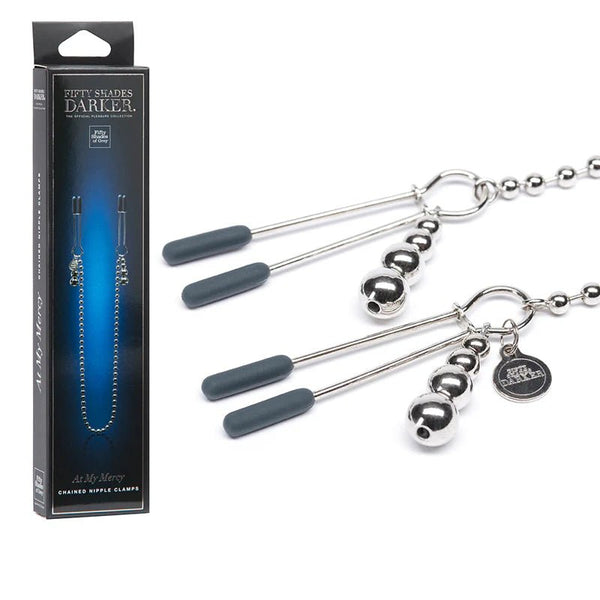 Fifty Shades Darker At My Mercy Beaded Chain Nipple Clamps - TruLuv Novelties