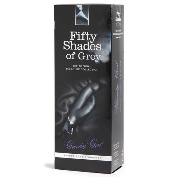 Fifty Shades of Grey Greedy Girl Rechargeable Silicone G - Spot Rabbit Vibrator Black - TruLuv Novelties