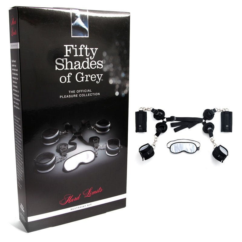 Fifty Shades of Grey Hard Limits 4 - Piece Restraint Kit Black/Silver - TruLuv Novelties