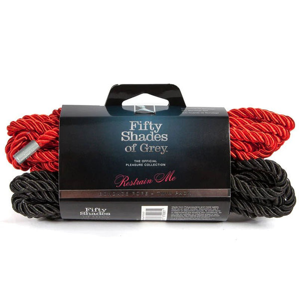 Fifty Shades of Grey Restrain Me Bondage Rope Twin Pack Red/Black - TruLuv Novelties
