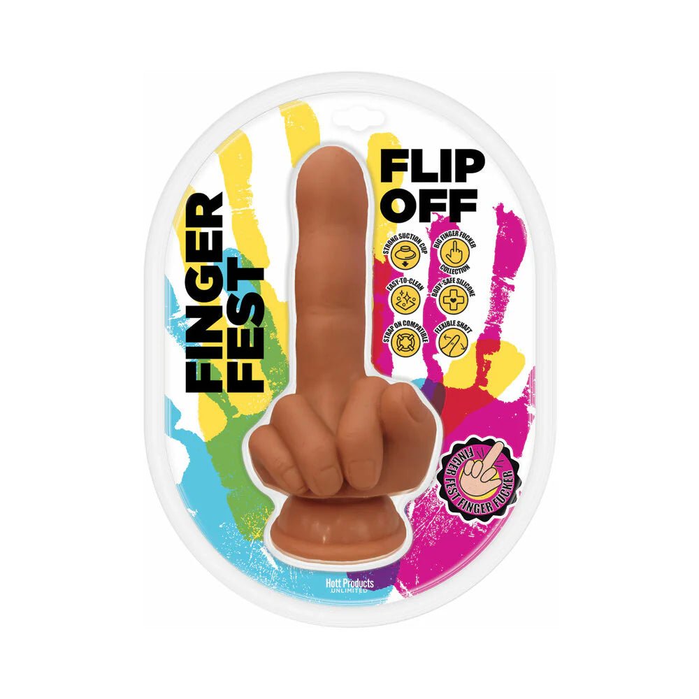 Finger Fest Flip Off Dildo Tan - TruLuv Novelties