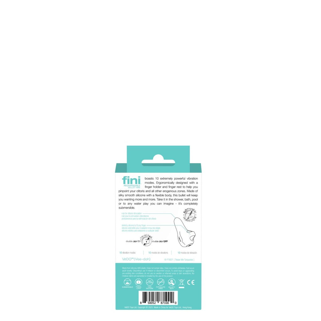 Fini Rechargeable Bullet Vibe - Turquoise - TruLuv Novelties