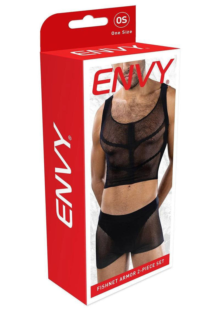 Fishnet Armor 2 Piece Set - Os - Black - TruLuv Novelties