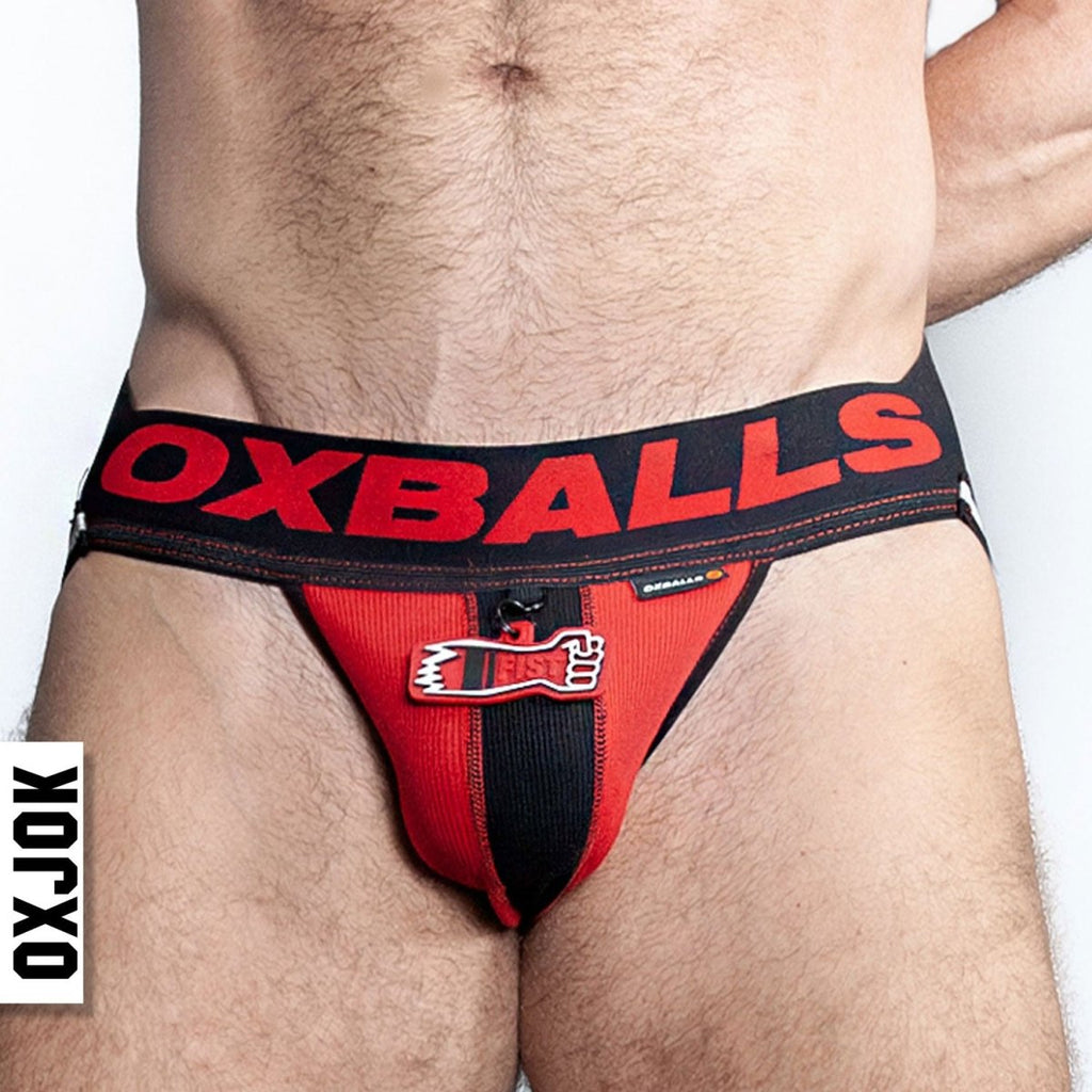 Fisterjock 3d Fist Tagger Jock Black/red Large - TruLuv Novelties