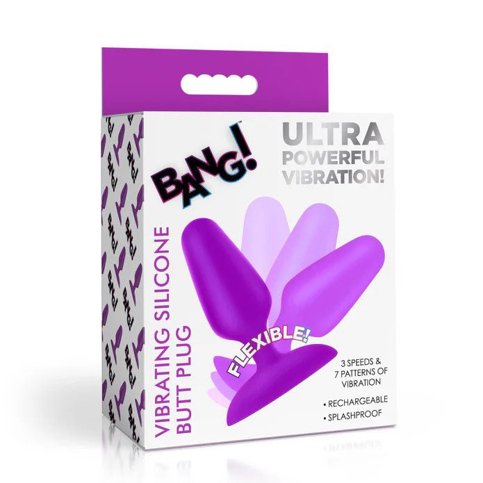 Flexible Vibrating Silicone Butt Plug - Purple - TruLuv Novelties