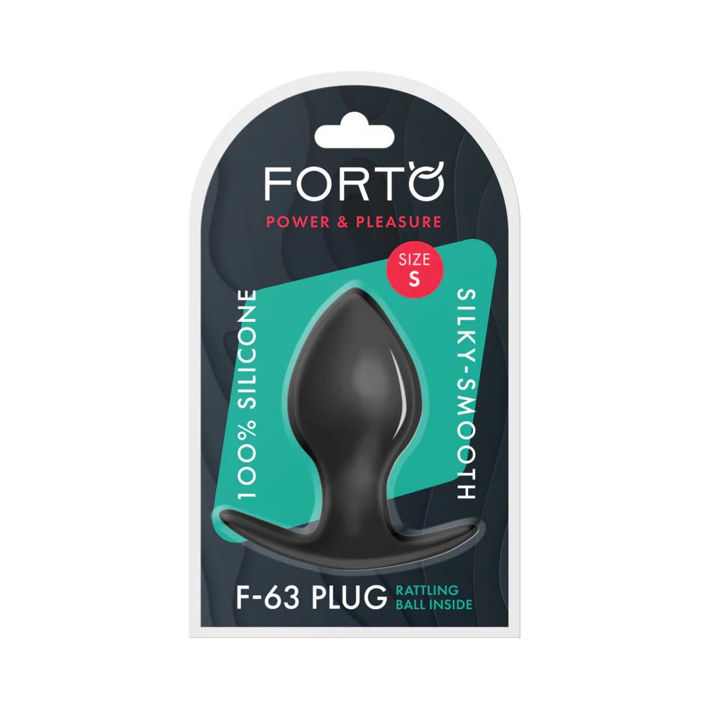 Forto F - 63 Rattler Spade Silicone Anal Plug Small Black - TruLuv Novelties