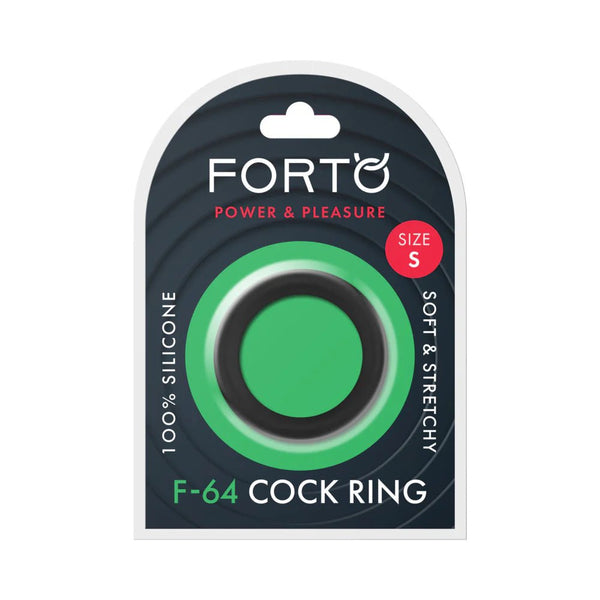 Forto F - 64 Wide Liquid Silicone Cockring Small Black - TruLuv Novelties
